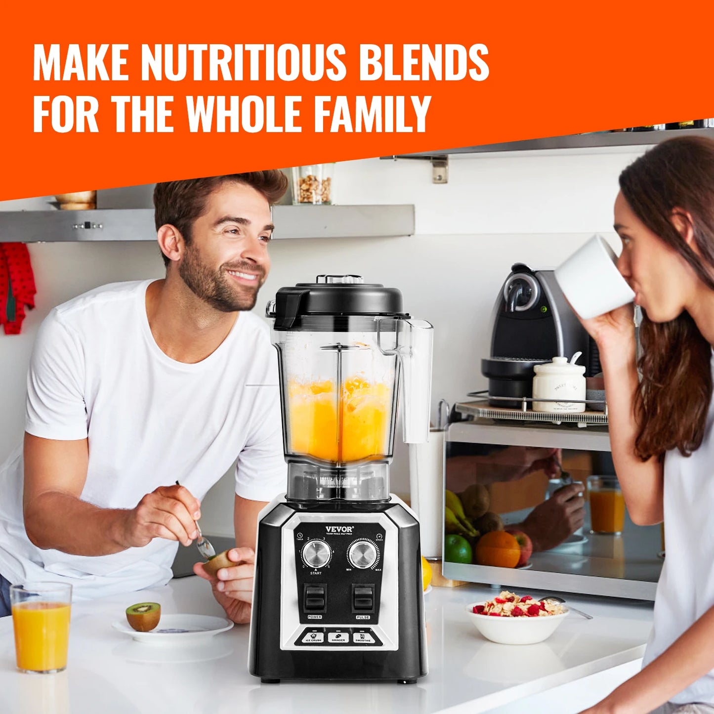SucceBuy Professional Countertop Blender for Smoothies and Sauces