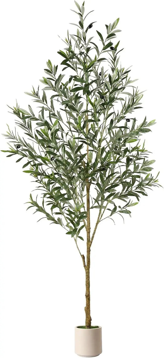 Olive Tree Silk Plant in Planter for Home Office Decor