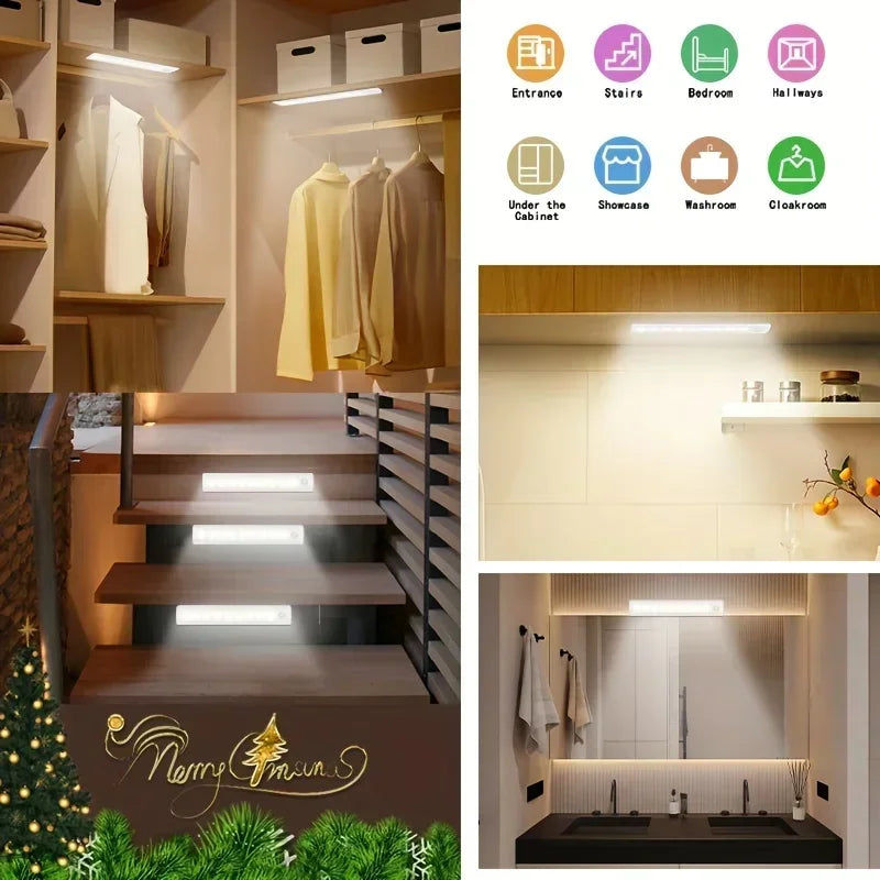 Under Cabinet Motion Sensor LED Lights Rechargeable Battery Operated