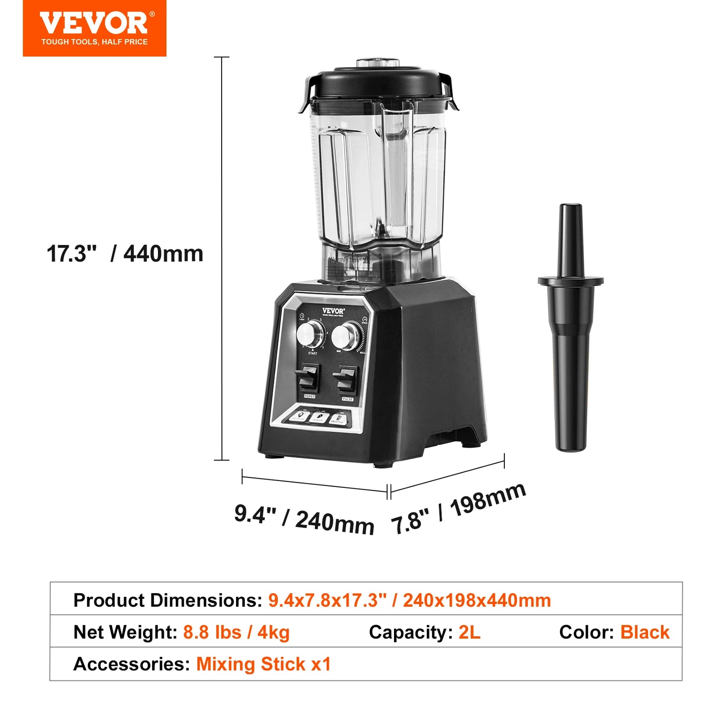 SucceBuy Professional Countertop Blender for Smoothies and Sauces