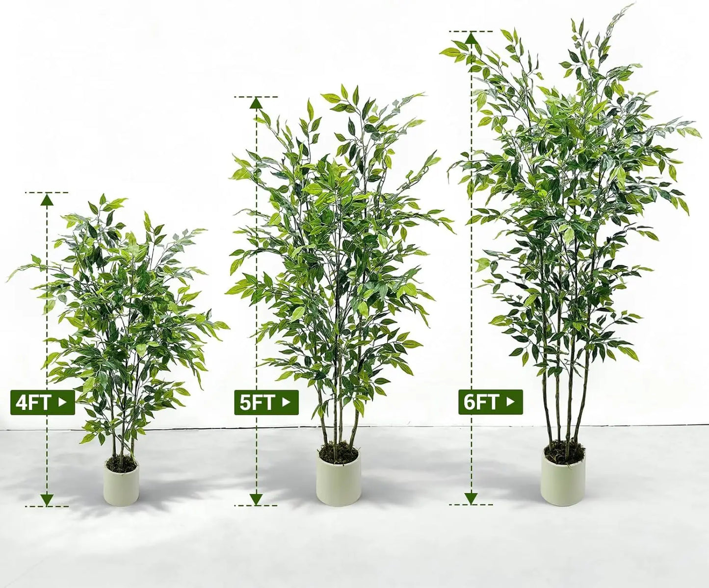 HiMISSCN Silk Ficus Tree In Ceramic Planter Home Decor