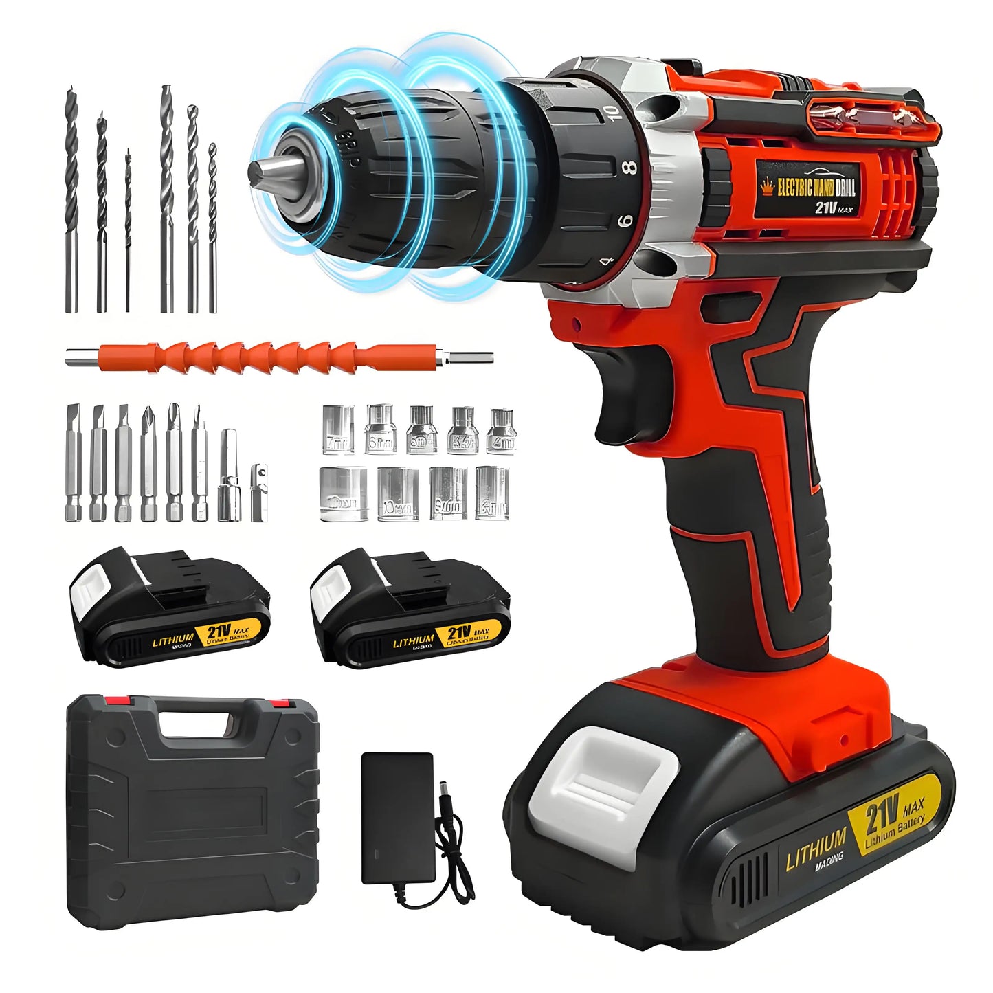 Lithium Battery Powered Drill And Screwdriver Combo Kit Home DIY