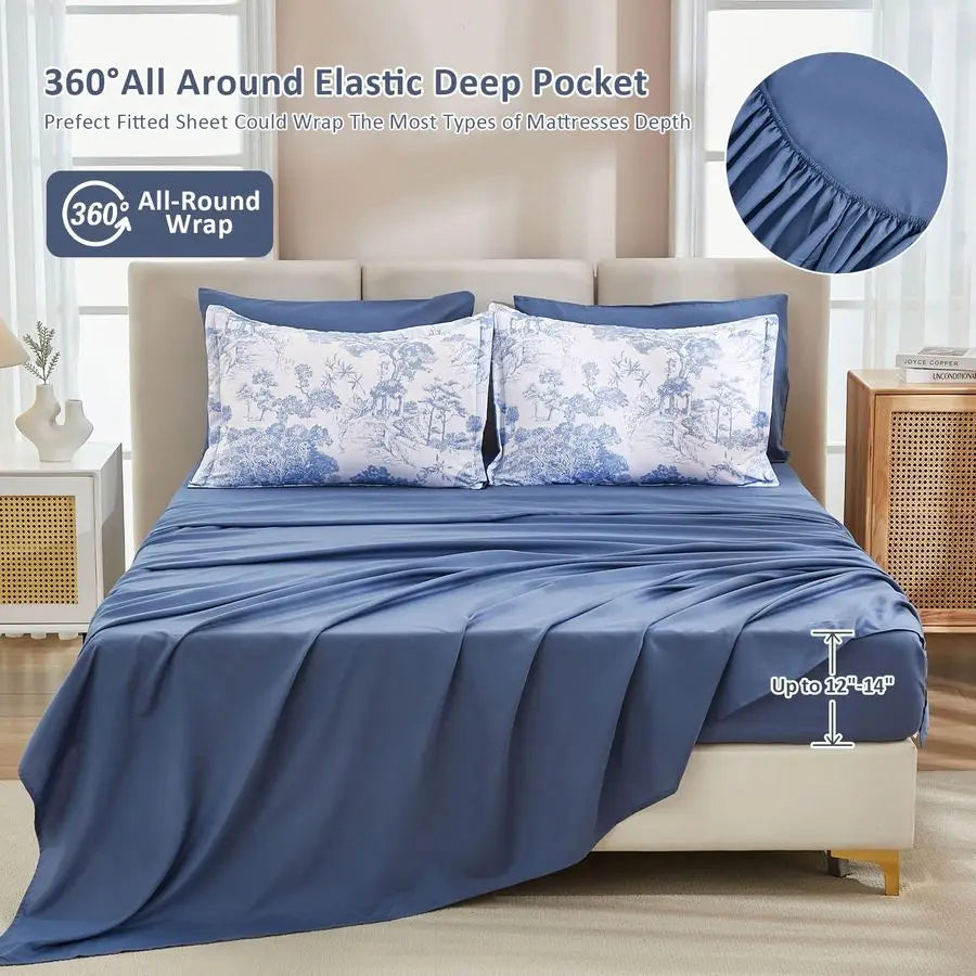 Botanical 7 Piece Bed In A Bag Comforter Set Microfiber