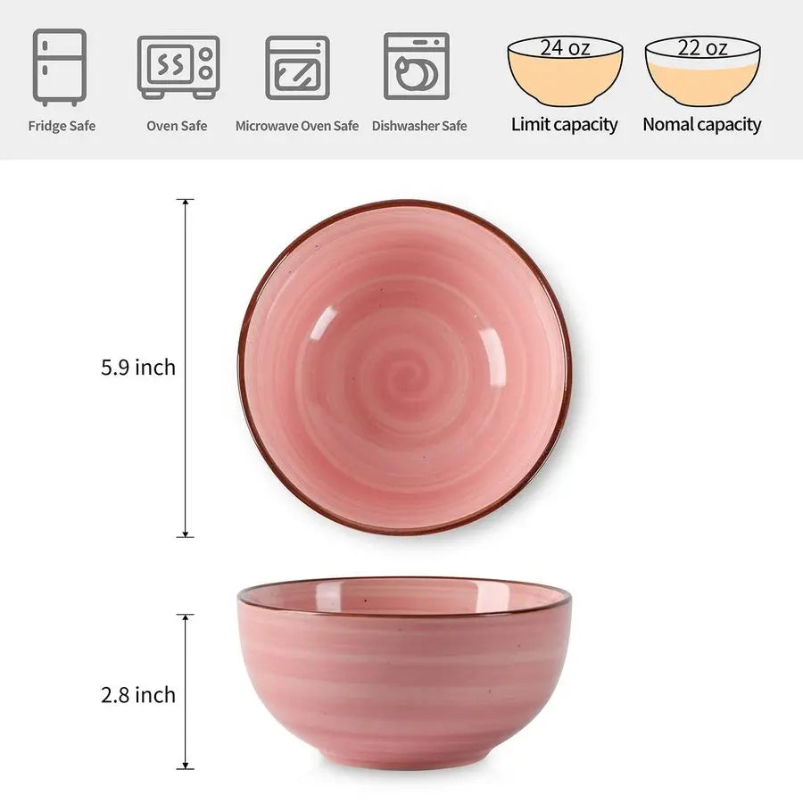 Ceramic Porcelain Deep Bowls Set For Cereal And Pasta