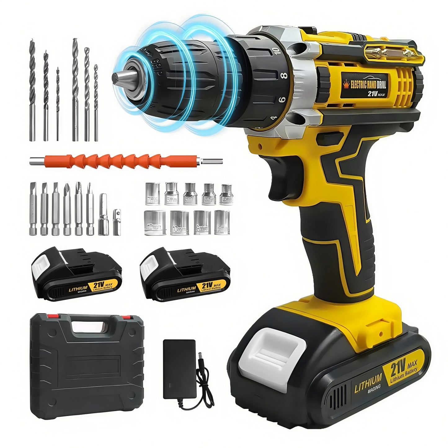 Lithium Battery Powered Drill And Screwdriver Combo Kit Home DIY