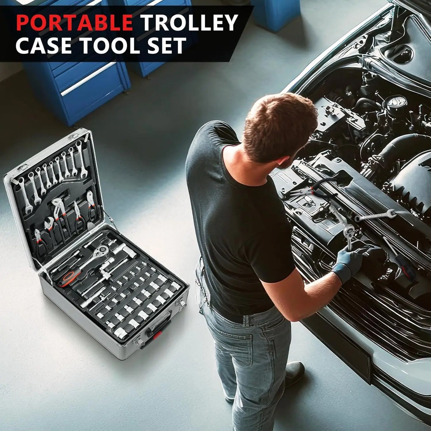 TLGREENDIY 799Pcs Tool Set With Trolley Case And Hand Tools