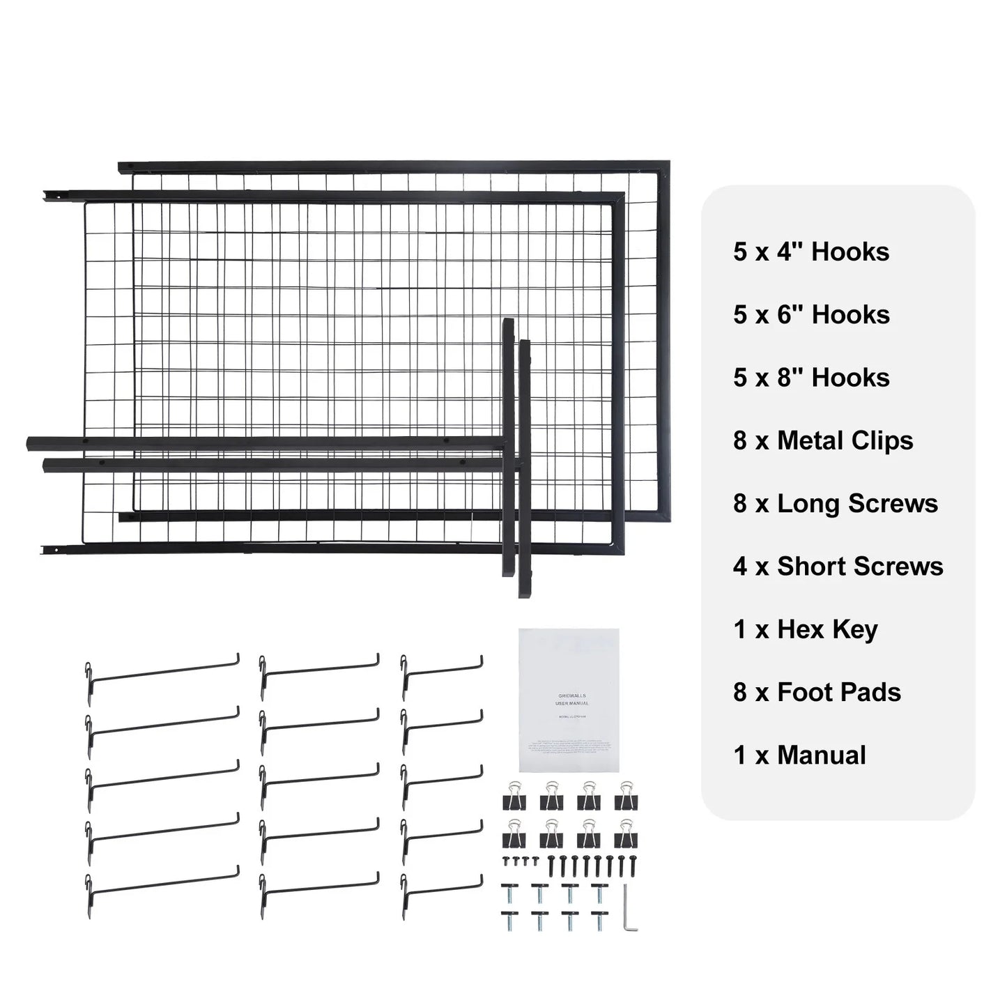 SucceBuy Grid Wall Panels Wire Gridwall Display Racks With Hooks