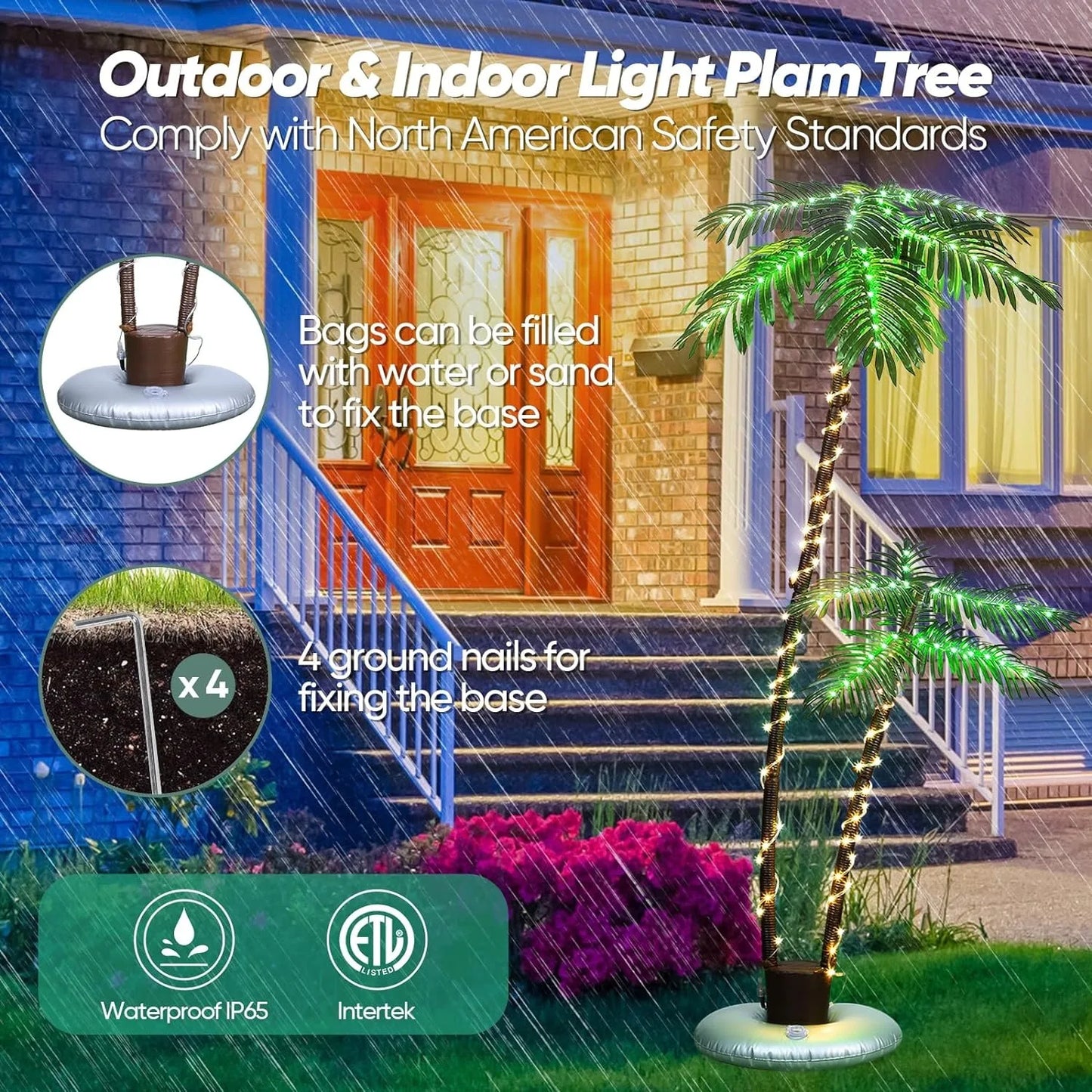 Lighted Palm Tree 192 LED Outdoor Christmas Lights